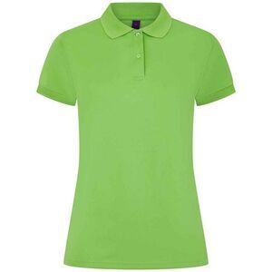 Henbury Womens/Ladies Pique Polo Shirt / Lime Green